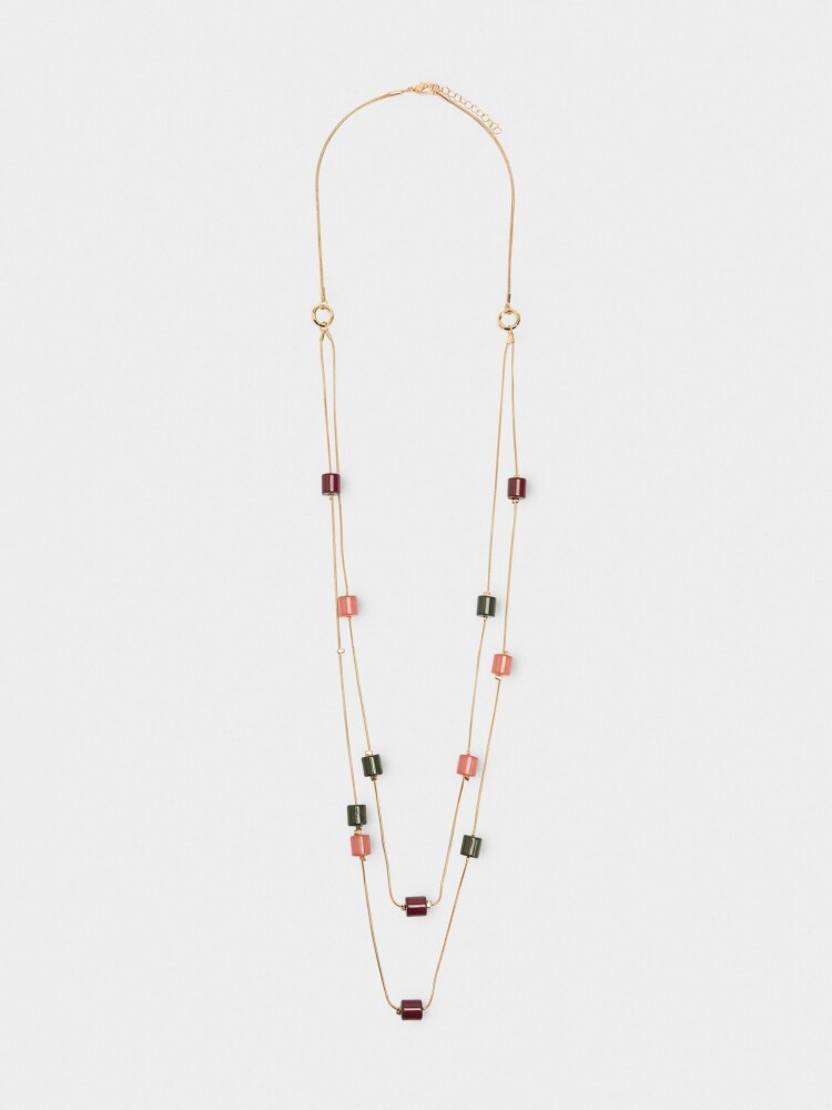 Collar Con Detalles En Resina multicolor