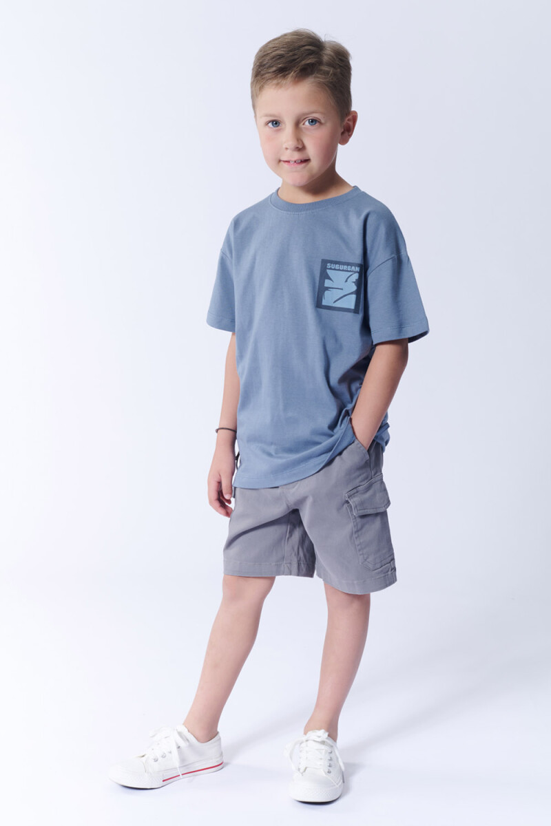Remera Algodón Estampa Azul