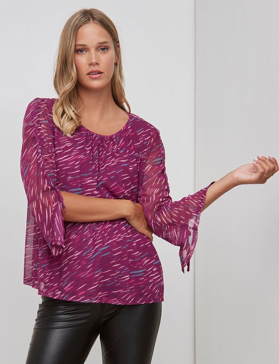 Blusa Tul Print - Violeta/multi 