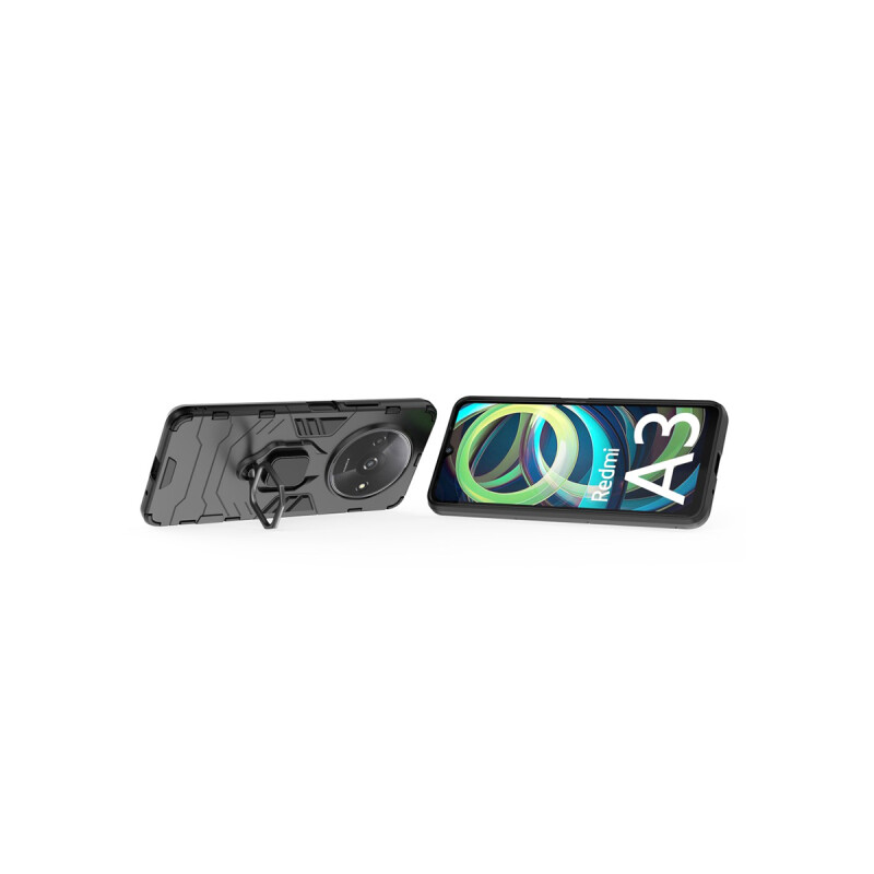 Protector Xiaomi Redmi A3 con anillo color negro Protector Xiaomi Redmi A3 Con Anillo Color Negro