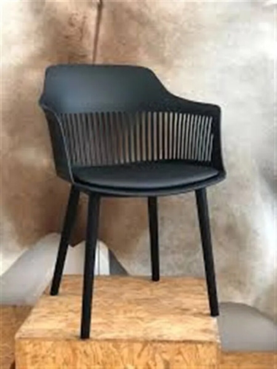 Silla Comedor Cocina Aurora Marcela Nórdica Apoyabrazos 83Cm - Negro 1 