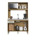 COCINA COMPACTA 4 PUERTAS 1 CAJON 1.22 MT - IPE/GRIS COCINA COMPACTA 4 PUERTAS 1 CAJON 1.22 MT - IPE/GRIS