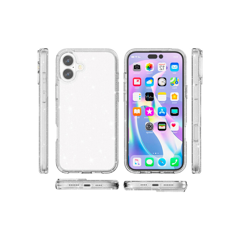 Protector para iPhone 17 glitter transparente Protector Para Iphone 17 Glitter Transparente