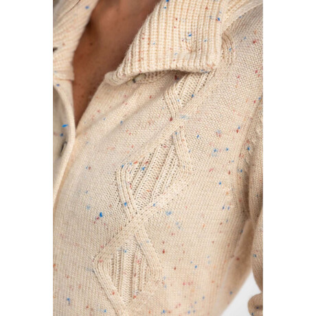 Cardigan Solapa Beige Melange