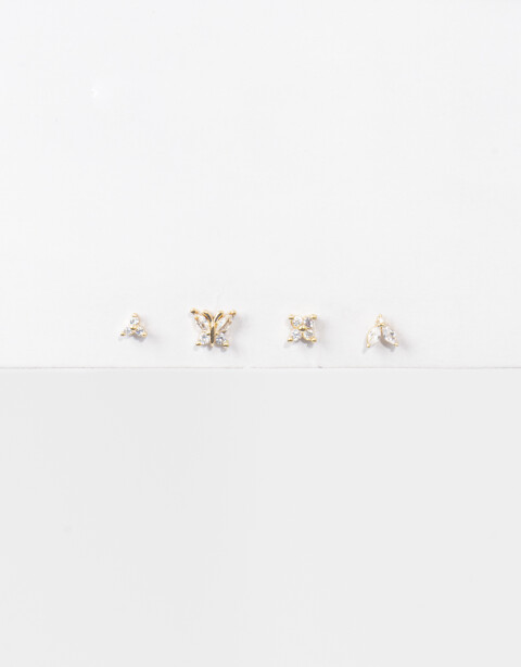 Aros Sets Strass Set De Aros Con Cubic Zirconia - Dorado