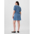 V-BUTTON FRONT SS DRESS DNM MEDIUM WASH