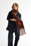 Bufanda Scarf Marrón con Rojo