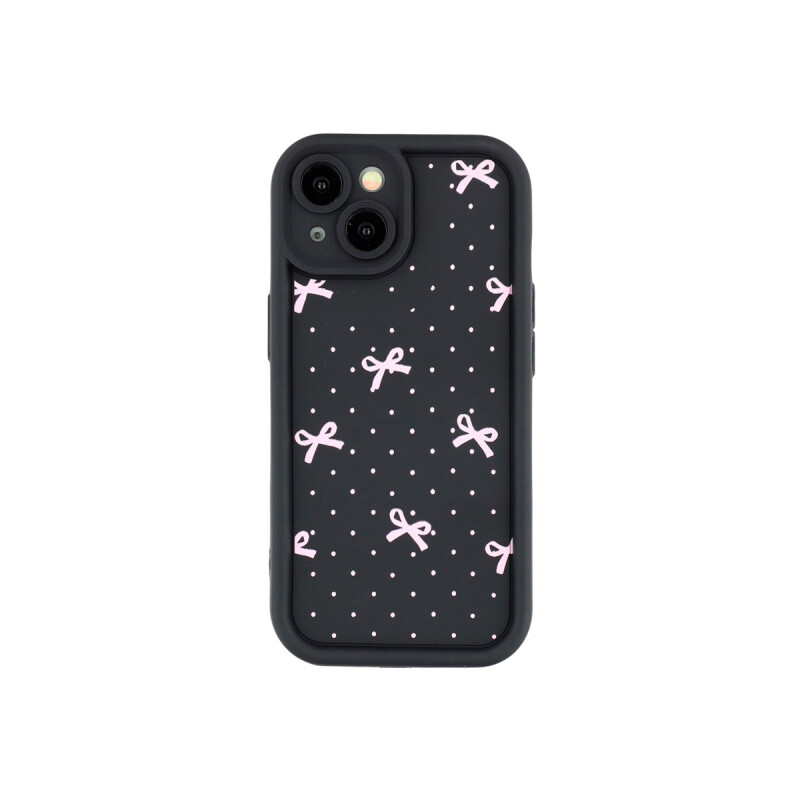 Protector para iPhone 13/14 color negro diseño moñas Protector Para Iphone 13/14 Color Negro Diseño Moñas