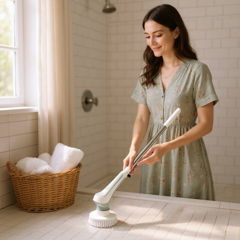 Cepillo electrico inalambrico recargable hogar cocina baño set accesorios Mango Largo Spray Sin Color