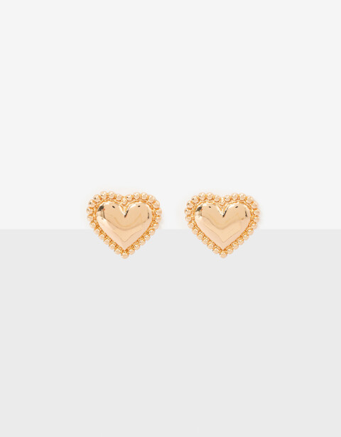 Aros Clips Metal Aros Clip De Corazón Bold De La Línea Stay Golden - Dorado
