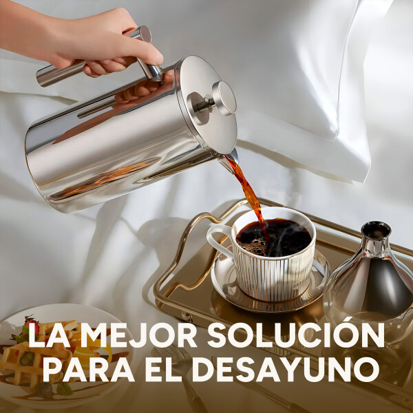 Cafetera Prensa Francesa Aluminio Embolo 1 Litro Doble Pared Cafetera Prensa Francesa Aluminio Embolo 1 Litro Doble Pared