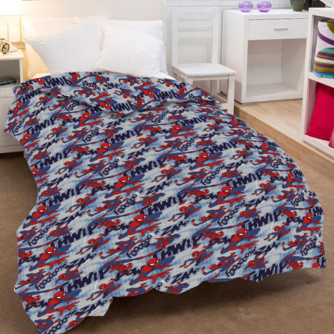 Acolchado infantil Spiderman y Avengers de 1 Plaza SPIDERMAN AZUL