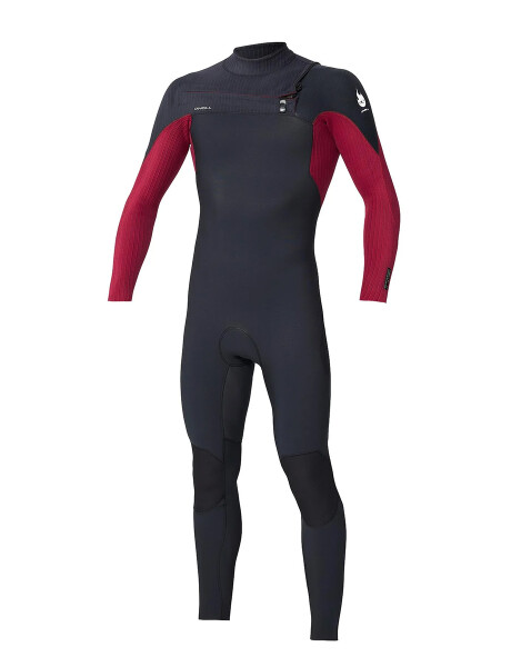 Hyperfreak Fire 4/3 mm - Full Suit Chest Zip Rojo Oscuro