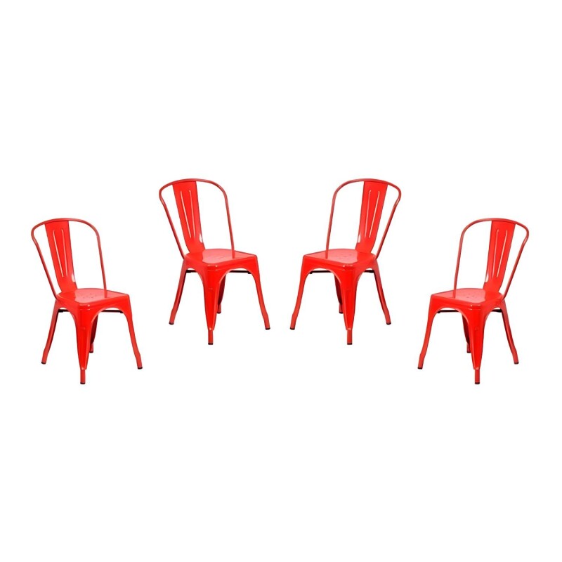 Pack 4 Sillas Tolix Lumax Varios Colores Rojo