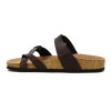 Darkness Sandalia Baja Casual Tiras Cruzada En Dedo C/ Dos Hebillas - Marron Oscuro Marron Oscuro