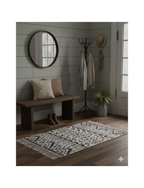 ALFOMBRA 50x80CM TRIANGULOS TRIBAL BLANCO Y NEGRO ALFOMBRA 50x80CM TRIANGULOS TRIBAL BLANCO Y NEGRO