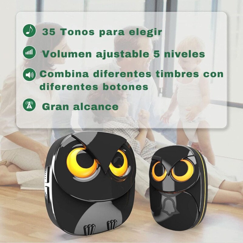Timbre Digital Inalambrico Exterior Buho Impermeable Luz Led Timbre Digital Inalambrico Exterior Buho Impermeable Luz Led