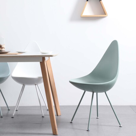 SILLA DE COMEDOR PP-Y-METAL VERDE DROP