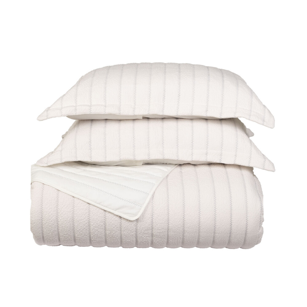 SET CUBRECAMA 2 PLAZAS POLIESTER NATURAL-BEIGE TRAMA ARENA