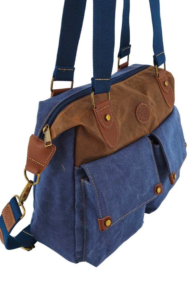 Morral de lona vintage Azul