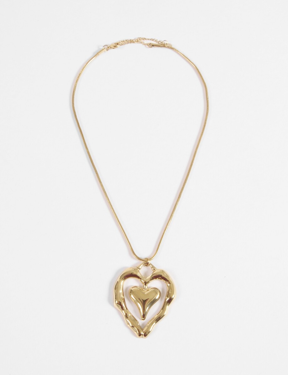 Collar acero dije cora - dorado 