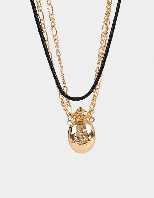 Collares Cortos Metal diferenciado Collar Corto Con Dije De Botella - Dorado Burnish Gold