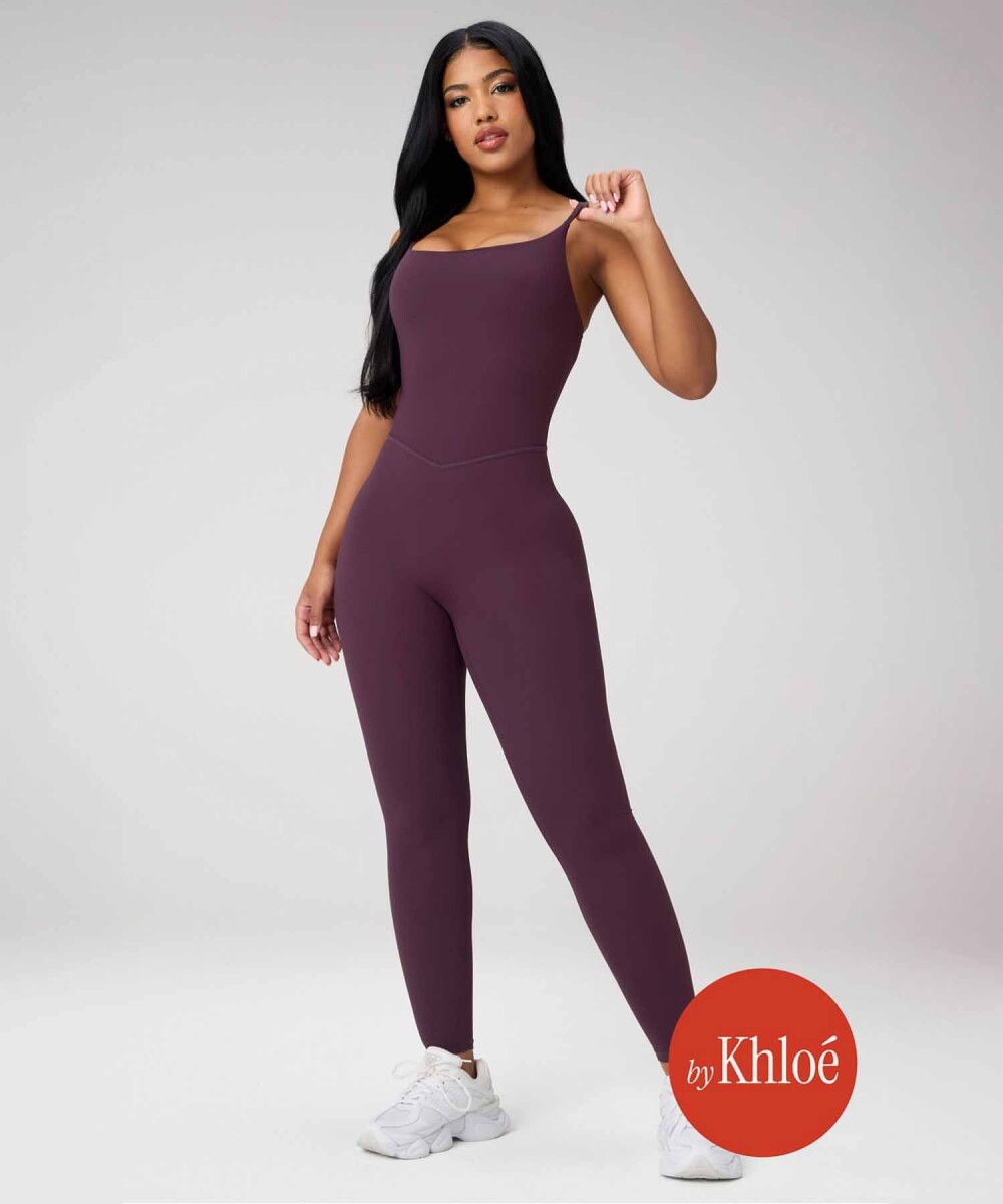 Enterizo Booty Scrunch PureLuxe V-Back Mujer - Oxblood 