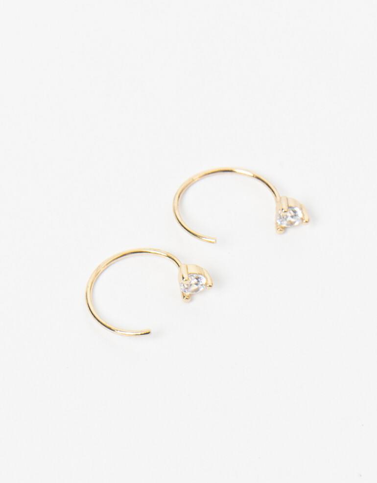 Aros Pasantes Strass Aros Pasantes Con Cubic Zirconia - Dorado