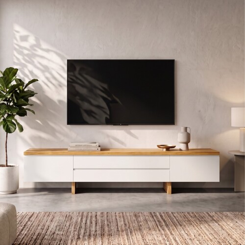 Rack de TV SUD 2.2 - Linea Manhattan Off White / Cinamomo
