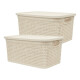 Set x2 Caja simil ratán 7,5 lts BEIGE