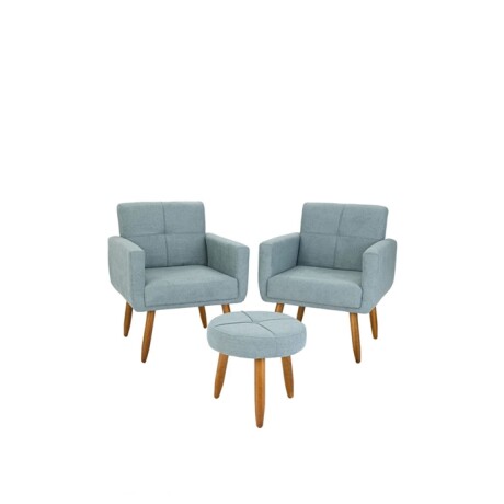 Kit 2 Poltronas + Puff Havana - Celeste Kit 2 Poltronas + Puff Havana - Celeste