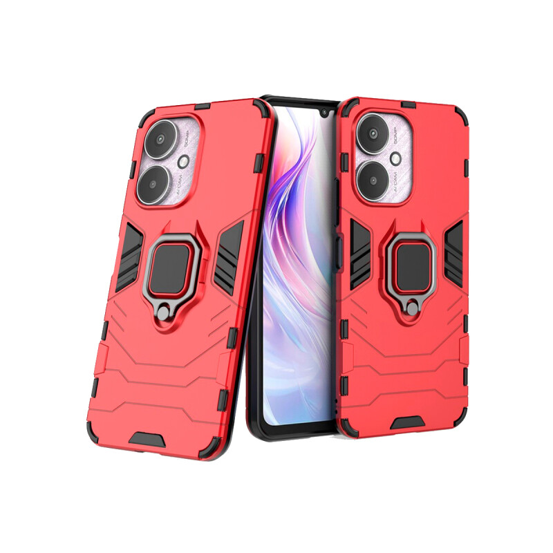 Protector rígido Xiaomi Redmi 13C con anillo color rojo Protector Rígido Xiaomi Redmi 13c Con Anillo Color Rojo