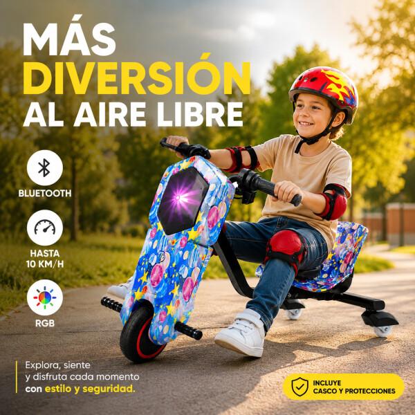 Triciclo Eléctrico Infantil 350W con Bluetooth y Luces RGB Diseño 1
