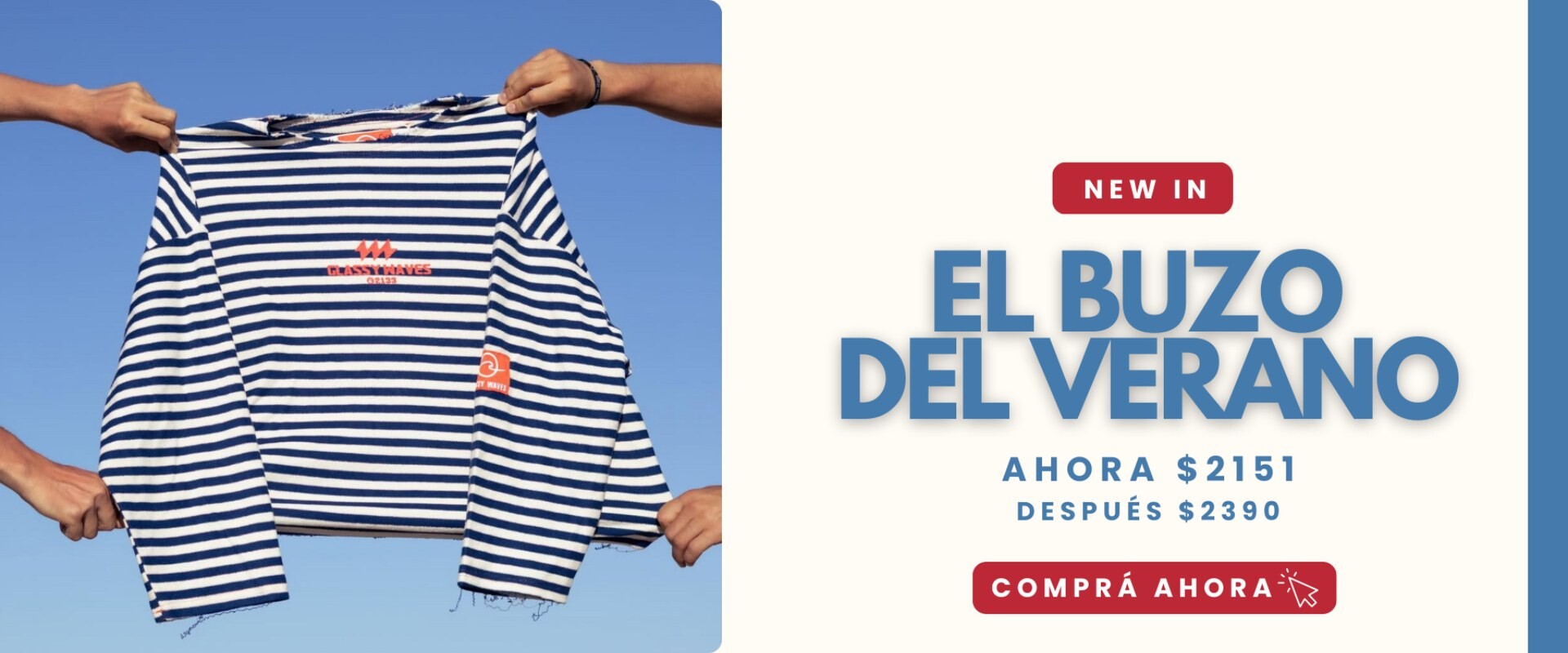 Banner promocional buzo Marinero