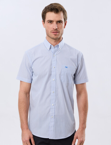CAMISA RAYADA Celeste