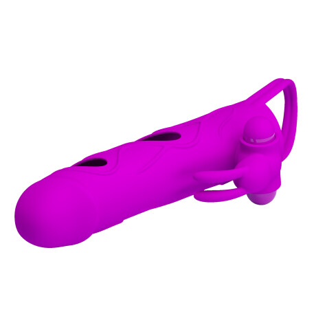 Funda Pene Vibradora con Strap Balls Pretty Love Fucsia Funda Pene Vibradora con Strap Balls Pretty Love Fucsia