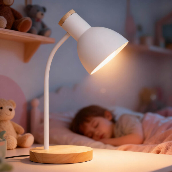 Lampara De Escritorio Velador Portatil Nordica Metal Madera Lectura IMBACK Color Blanco Lampara De Escritorio Velador Portatil Nordica Metal Madera Lectura IMBACK Color Blanco