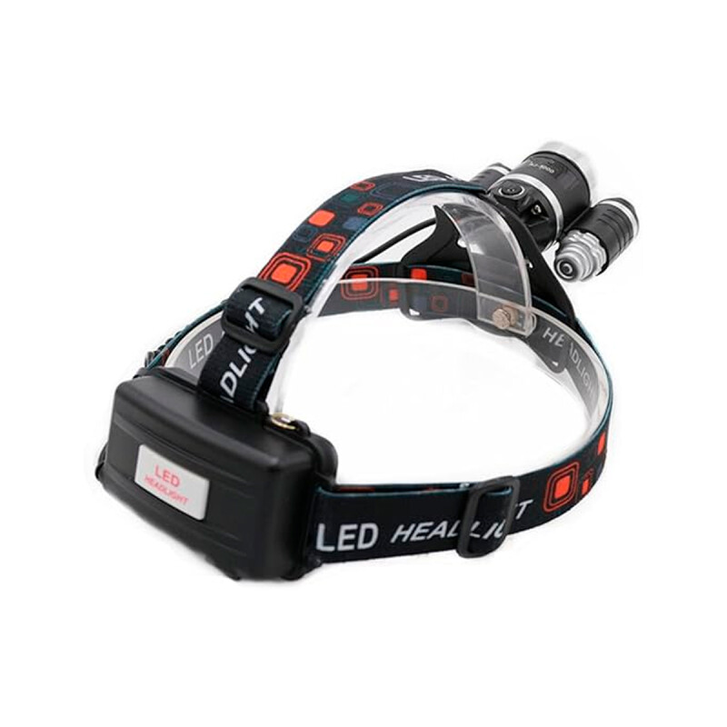 Linterna Minero 3 LED 10 W recargable NEGRO