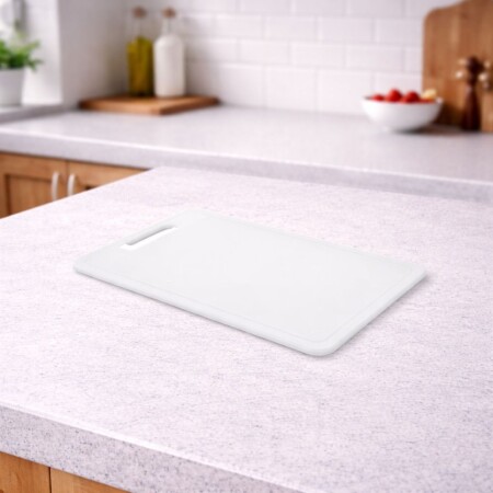 Tabla de picar PVC con canal 42cm x 28cm Blanco