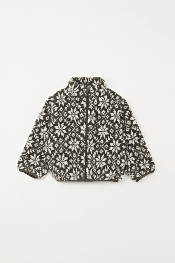 Campera sherpa estampada Beige