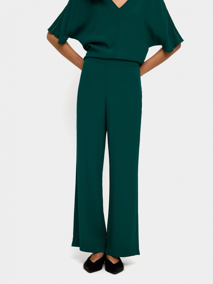 Pantalón Fluido Detalle Brillante verde