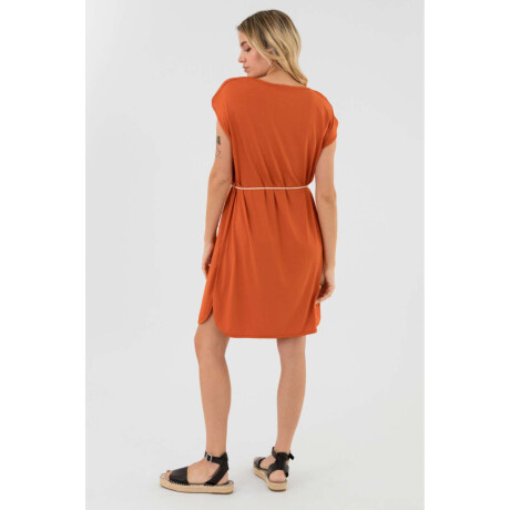 Vestido nautico liso Terracota