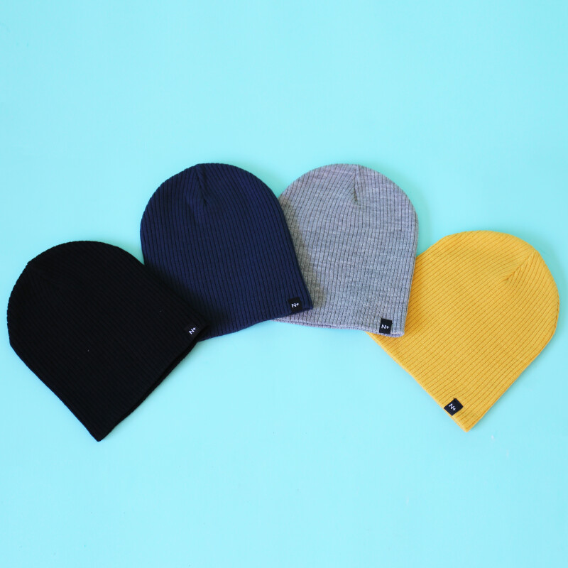 Gorro N+ de Lana Amarillo Mostaza
