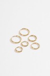 Set de 3 aros de acero finos dorado