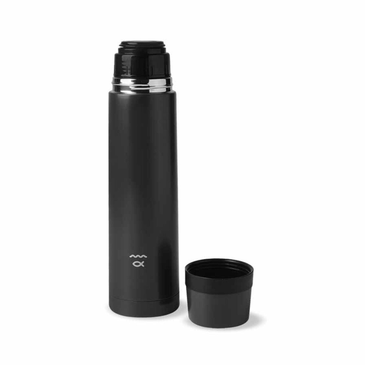 Termo Río 500ML Tapón con Botón - NEGRO 