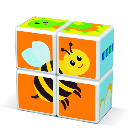 Puzzle cubos magnéticos 4 piezas Insectos