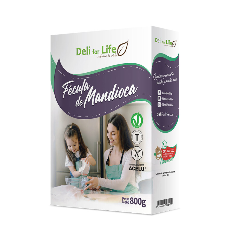 Fécula De Mandioca Sin Gluten Deli For Life 800g Fécula De Mandioca Sin Gluten Deli For Life 800g