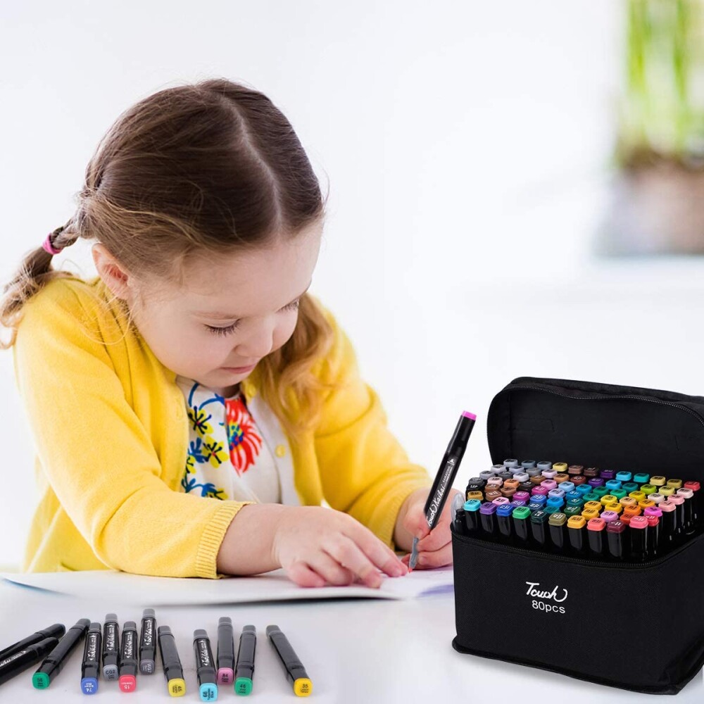 Set De Marcadores Drypens x80 Doble Punta Con Estuche Set De Marcadores Drypens x80 Doble Punta Con Estuche