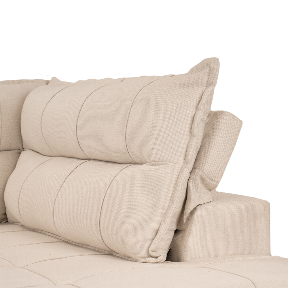 Sillón 5 Cuerpos con Chaise - Cesky Beige Izquierdo