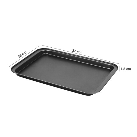 Asadera Placa de Horno Antiadherente Rectangular 37x26x1.8Cm Gris
